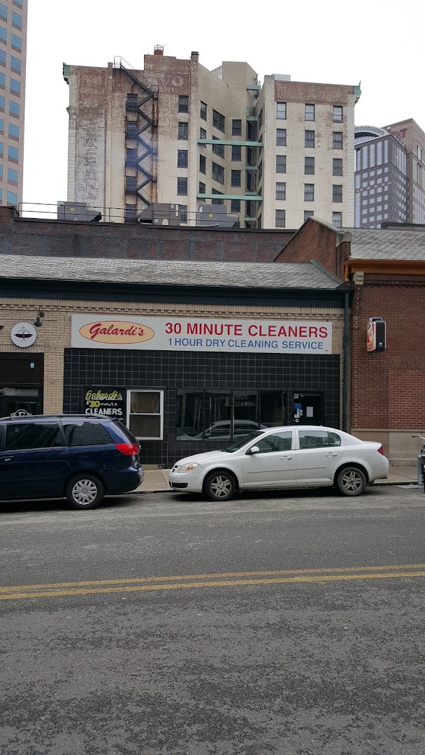 Street-level view of Galardi's Dry Cleaners entrance